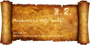 Moskovitz Rómeó névjegykártya